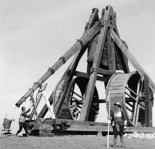 An amazingly large and well built trebuchet