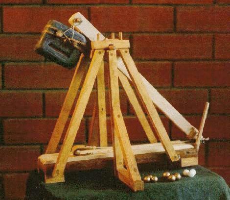 Cheesechucker, a trebuchet powered by a 3.5kg diving weight  ....Photo by Russell 